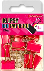 Obrazek Klipsy do papieru Penmate Różowe 19 mm TT8321