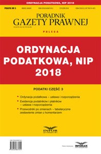 Obrazek Ordynacja Podatkowa NIP 2018 Podatki Część 3 Podatki 5/2018