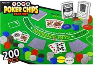 Obrazek Zestaw do gry w Pokera Mata 200pcs karty żetony