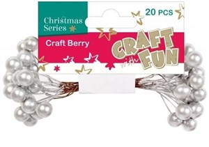 Bild von Ozdoba dekoracyjna jagody srebrne 20el