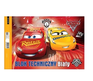 Obrazek Blok techniczny A4/10K biały Cars