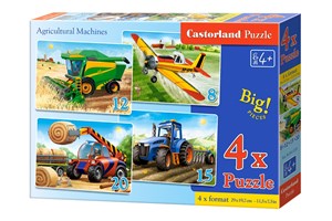 Obrazek 4x1 Puzzle 8-12-15-20 Agricultural Machines