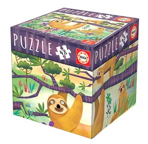 Bild von Puzzle 48 Cube - Leniwce G3
