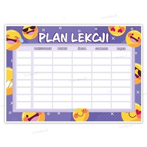 Bild von Plan lekcji A4 - emotki (5szt)