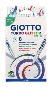 Obrazek Pisaki Turbo Glitter pastel 8 kolorów GIOTTO