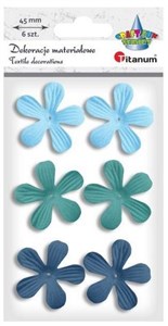 Obrazek Kwiaty materiałowe pianka 3D 45mm mix 6szt