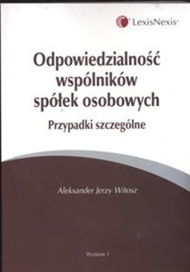 Bild von Odpowiedzialność wspólników spółek osobowych Przypadki szczególne