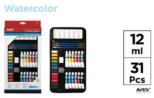 Obrazek Farba akwarelowa z przyborami 31 elementów