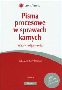 Obrazek Pisma procesowe w sprawach karnych + CD Wzory i objaśnienia