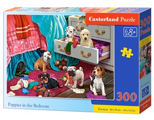 Bild von Puzzle 300 Puppies in the Bedroom