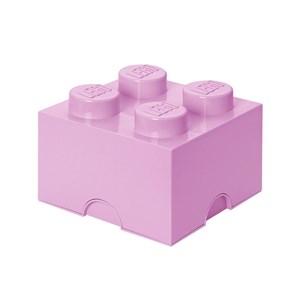 Obrazek Lego pojemnik klocek czwórka różowy jasny