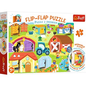 Bild von Flip-Flap Puzzle z okienkiem 36 Na farmie