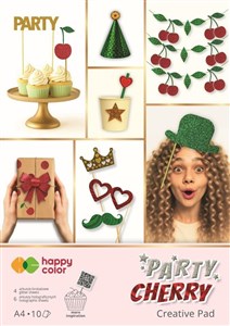 Obrazek Blok A4 holographic+brokat 10ark Party Cherry