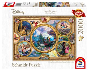 Bild von Puzzle 2000 PQ Bohaterowie bajek Disney T.Kinkade 108139