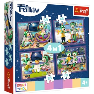 Obrazek Puzzle 4w1 (35,48,54,70) Wieczorne rytuały Treflików Dobranoc Trefliki na noc 34370