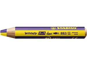 Obrazek Kredka Woody 3w1 Duo żółty/fiolet (5szt)