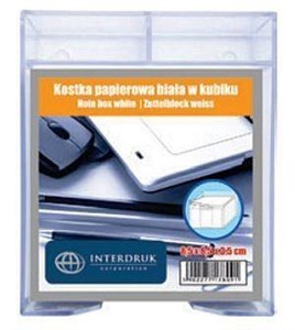 Bild von Kostka papierowa 85x85x35mm biała w kubiku