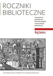 Bild von Roczniki Biblioteczne LXV 65/2021 Czasopismo poświęcone kulturze książki i komunikacji piśmiennej