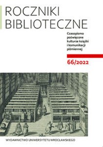 Bild von Roczniki Biblioteczne LXVI 66/2022 Czasopismo poświęcone kulturze książki i komunikacji piśmiennej