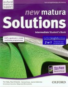 Bild von New Matura Solutions Intermediate Student's Book + broszura + online Zakres podstawowy i rozszerzony 2w1 Podręcznik i kod do ćwiczeń online. Kurs przygotowujący do matury. Szkoła ponadgimnazjalna