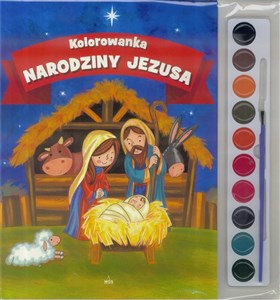 Bild von Kolorowanka - Narodziny Jezusa farbki i pędzelek w zestawie
