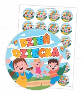 Obrazek Naklejki Dzień Dziecka - Radość 40mm 24szt