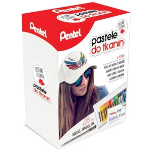 Obrazek Zestaw pasteli do tkanin + czapka PENTEL