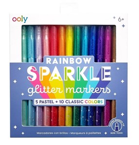 Obrazek Flamastry brokatowe Rainbow Sparkle 15szt