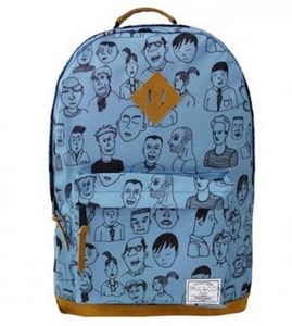 Obrazek Plecak dwukomorowy niebieski Twarze