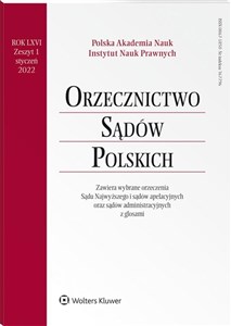 Bild von Orzecznictwo Sądów Polskich 1/2022