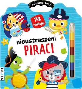 Obrazek Nieustraszeni piraci. Kolorowanka z kredką