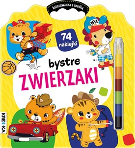 Obrazek Bystre zwierzaki. Kolorowanka z kredką