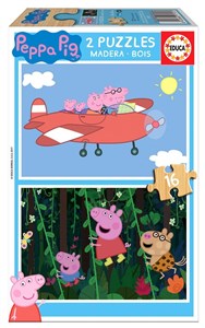 Obrazek Puzzle 2x16 Świnka Peppa (drewniane) G3