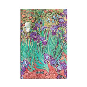 Obrazek Kalendarz Paperblanks 2025 Van Gogh’s Irises Mini tygodniowy HOR tydzień na dwóch stronach, zamykany na gumkę, papier 100 gsm