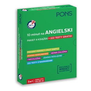 Obrazek 10 minut na angielski Pakiet 4 książek + 222 testy gratis