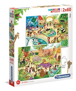 Bild von Puzzle Supercolor Zoo 2x60