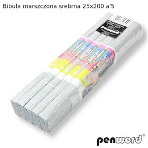 Obrazek Bibuła marszczona srebrna 25x200 (5szt)