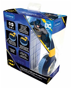 Obrazek Składane słuchawki Batman 2 w 1 Bluetooth i przewodowe z zabezpieczeniem głośności dla dzieci HPBT010BAT