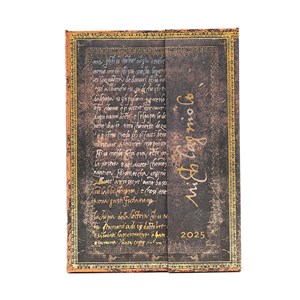 Bild von Kalendarz Paperblanks 2025 Michelangelo, Handwriting Midi tygodniowy HOR tydzień na dwóch stronach, zamykany na magnes, papier 100 gsm