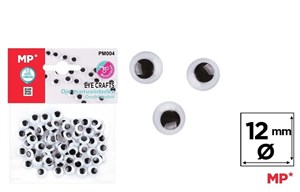 Obrazek Oczy ruchome samoprzylepne 12mm