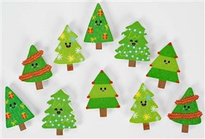 Bild von Naklejki drewniane 3cm - Choinki 10szt