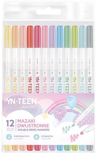 Obrazek Mazaki dwustronne pastel 12 kolorów YNT