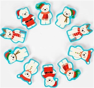 Bild von Naklejki drewniane 3cm - Zima 10szt