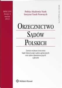 Bild von Orzecznictwo Sądów Polskich 3/2022