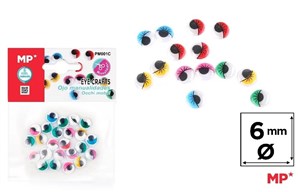 Obrazek Oczy ruchome samoprzylepne kolorowe 6mm