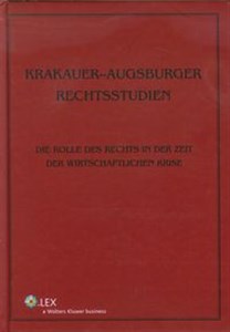 Bild von Krakauer Augsburger Rechtsstudien Die Rolle des Rechts in der Zeit der wirtschaftlichen Krise