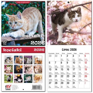 Bild von Kalendarz 2026 dla dzieci 13 planszowy Kociaki