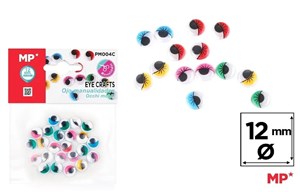 Bild von Oczy ruchome samoprzylepne kolorowe 12mm