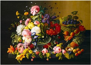 Bild von Puzzle Martwa natura z kwiatami i owocami Severin Roesen 1000