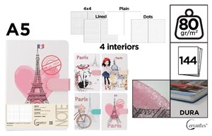 Bild von Notatnik A5/144K magnes Paris MIX